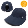 thumbnail image 2 of Sombrero con visera Ponyflo, protector solar, ala ancha, azul marino, 2 of 6