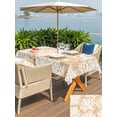 thumbnail image 4 of Outdoor Tablecloth with Umbrella Hole & Zipper, Beige Coral Coastal Rectangle Tablecloth 60x120 Inch, Summer Nautical Ocean Beach Patio Table Cover Waterproof Table Cloth for Picnic/Party, 4 of 7