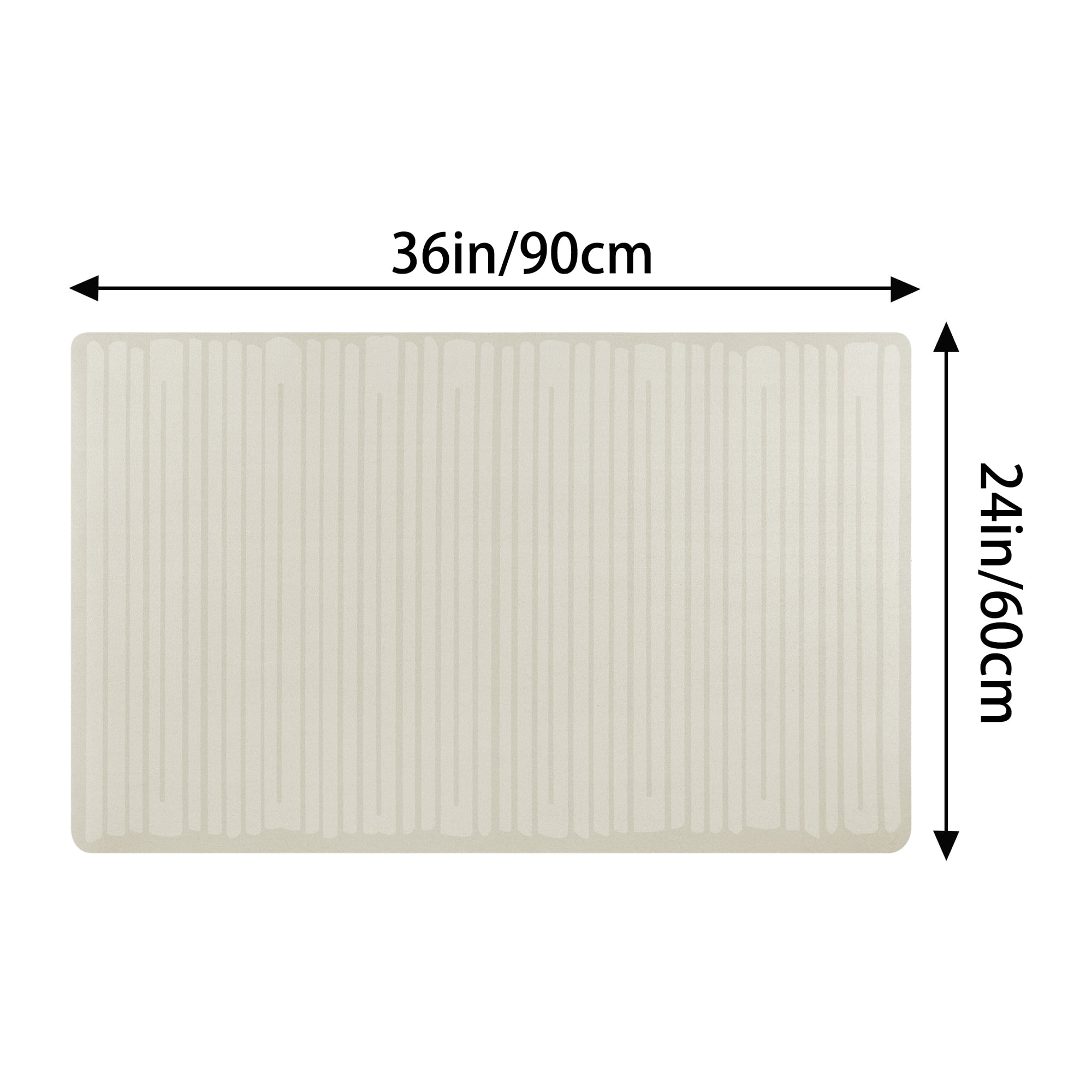 Unique Bargains Modern Soft Comfort Kitchen Rug Absorbent Non Slip Kitchen Mat Washable White 24" x 36"