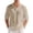 14#Khaki, variant on Men's Linen Shirts Casual Long Sleeve Polo Shirts Classic Button Down Collared Golf T-Shirts Lightweight Fall Tops