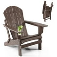 thumbnail image 2 of Patiojoy Adirondack Chair W/Ergonomic Design&Ottoman Outdoor Armchair HDPE chair for Yard&Patio Coffee, 2 of 8