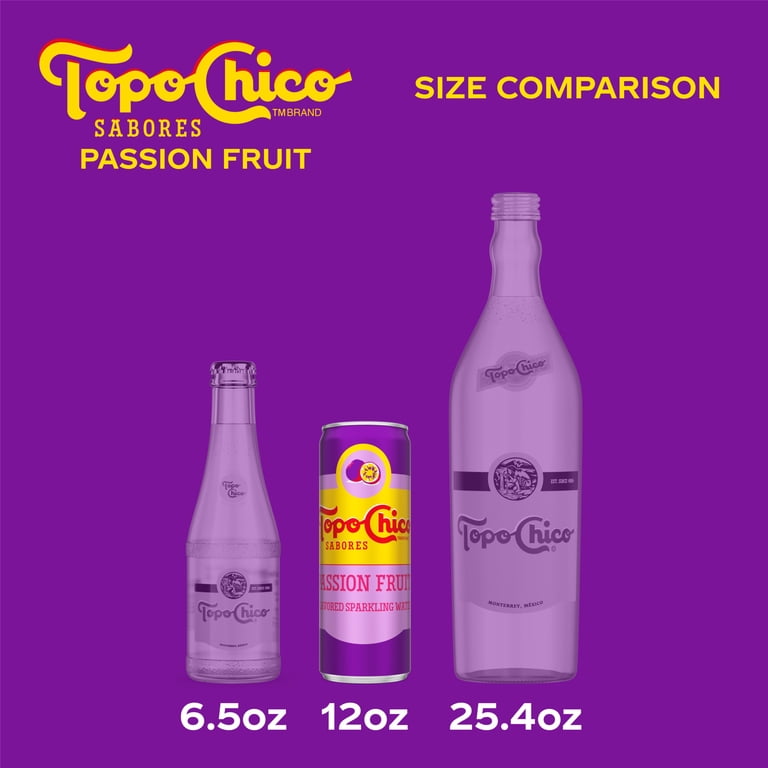 Topo Chico Sabores Passionfruit Flavored Sparkling Water, 12 fl oz, 8 Pack photo 4
