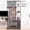 Black, variant on WARAYZ Room Divider Farmhouse Freestanding with Storage, Open Slat Shelf, 5 Hooks, Cabinet, White, 79.5 x 39.4 x 9.4 in