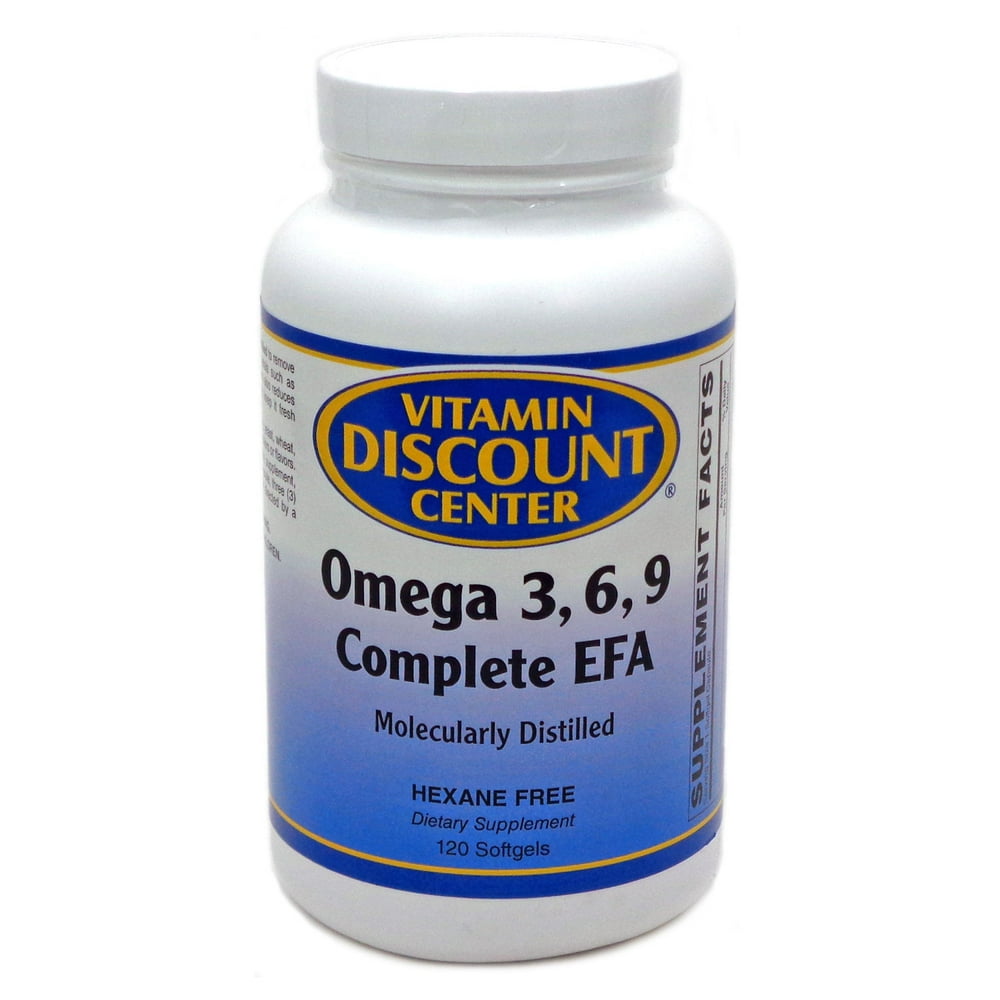 Omega 3 6 9 Complete EFA By Vitamin Discount Center 120 Softgels
