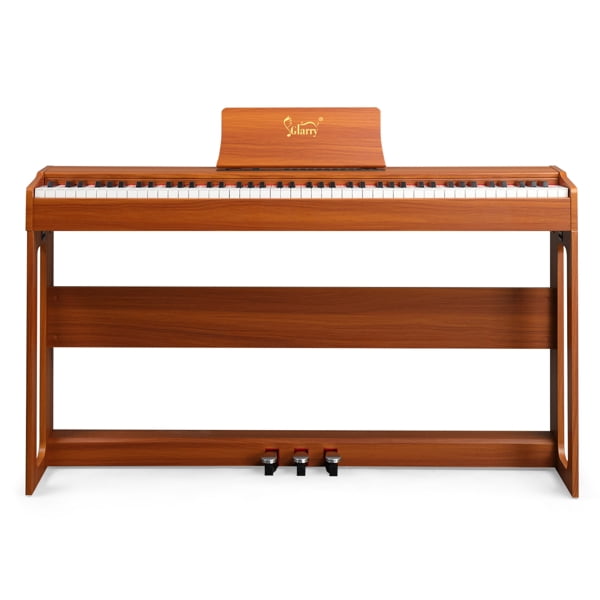 GDP-104 88 Keys Full Weighted Keyboards Digital Piano with Furniture Stand, Power Adapter, Triple Pedals, Headphone, for All Experience Levels Walnut