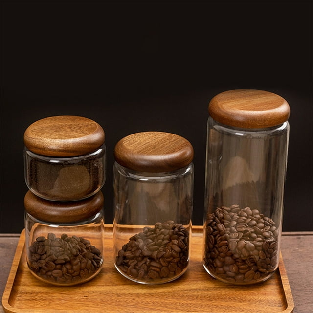 Vaidha Pot en Verre Scellé de Qualité Alimentaire Pot de Rangement pour Café Pot de Rangement pour Fruits Secs Bouteille en Verre Pot de Rangement pour Grains
