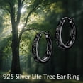 thumbnail image 2 of YAFEINI Tree of Life Hoop Earrings 925 Sterling Sliver Tree of Life Small Hoop Huggie Earrings Jewelry Gifts for Women, 2 of 6