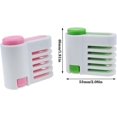 thumbnail image 2 of 4 Pack 2.1×1.8 Inch DIY Cake Slicer Adjustable 5 Layers Leveler Slicer Cake Layer Slicer for Bread Toast Cake Kitchen Fixer Tool (Green and Pink), 2 of 5
