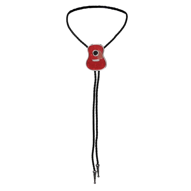 Hombres 3D Cowboy Bolo Tie Retro Forma de Guitarra Bolo Tie Jewelry , rojo Salvador Corbata de bolo para hombre