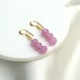 thumbnail image 5 of Gempires Lavender Bolo Beads Gemstone Earring, 8mm Pink Crystal Bead Dangle Earrings, 14k Gold Plated Handmade Women’s Jewelry, 5 of 6