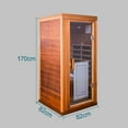 thumbnail image 2 of Xmatch Far Infrared Wooden Sauna Room, 1-Person Size, with 1350W, 8 Low EMF Heaters, 10 Minutes Pre-Warm up, Time and Temp Pre-Set, 2 Bluetooth Speakers, 1 LED Reading Lamp and Clothing Hanging Rod, 2 of 9
