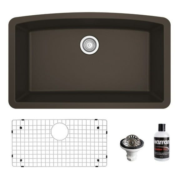 Karran Usa Qu-712-Pk1 Quartz Qu 32" Undermount Single Basin Quartz Composite Kitchen Sink