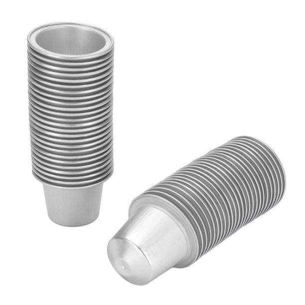 50 PCS Cápsulas De Café De Aluminio Con Tapas De Aluminio, Calcomanías De Sello De 15 Ml De Cápsulas De Café Con Cuchara Y Cepillo 2.9x2.9x3.6cm
