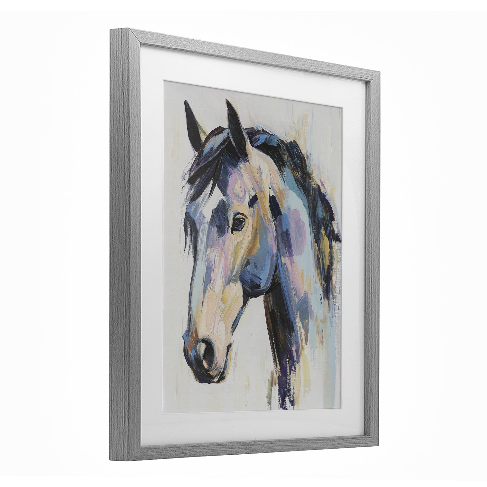 Stupell Industries Chromatic Stallion Abstraction Gray Framed Print Under Glass, design by Svetlana Aleynikova