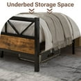 thumbnail image 4 of 4 EVER WINNER Full Size Bed Frame, Rustic Metal Bed Frame with 51" Wood Headboard, 12.2" Under-bed Storage Space, Brown, 4 of 7