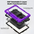 thumbnail image 3 of Funda para Samsung Galaxy Tab S11 (11 pulgadas) 2025 SM-X730/SM-X736B, funda protectora resistente a prueba de golpes con protector de pantalla, soporte giratorio de 360°, correa para mano, 3 of 9
