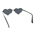 thumbnail image 7 of Womens Hippie Bubbly Heart Shape Half Rim Metal Lolita Sunglasses All Black, 7 of 7