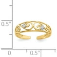 thumbnail image 5 of 14K Yellow Gold .02Ct Diamond Scroll Toe Ring Made In India rm5653-002-ya, 5 of 5