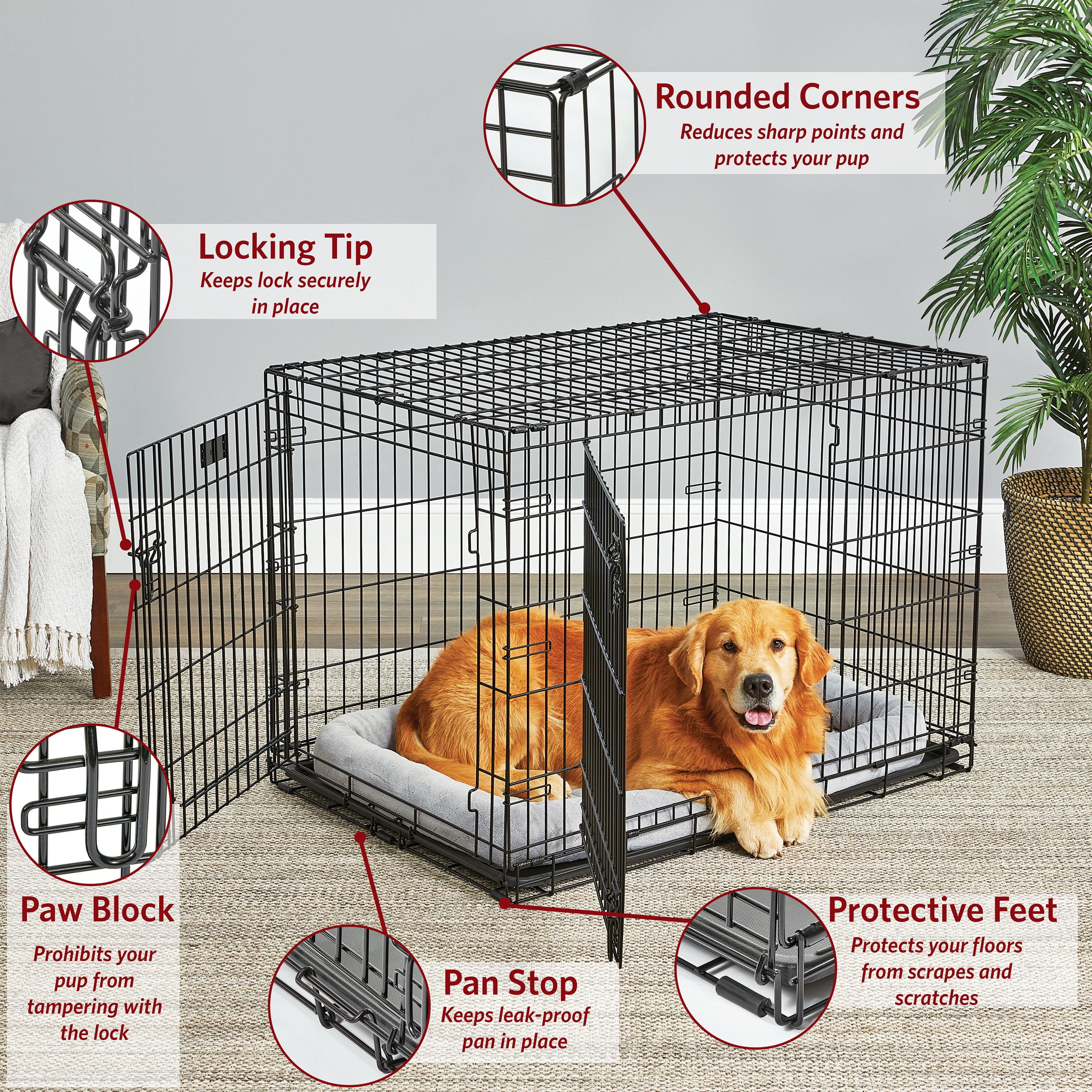 2個セット L S 202 x シ－グラスバスケット805C x 619L MidWest Homes for Pets 42-inch LifeStages Crate for Large Breeds