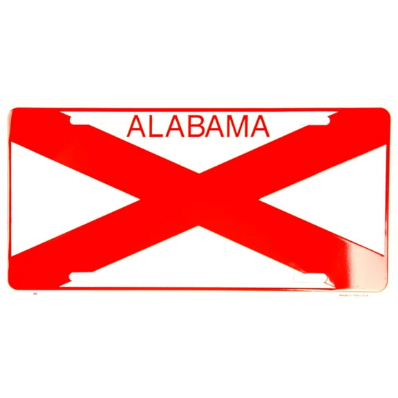 Hangtime Alabama State Flag 6x12 License Plate