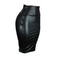thumbnail image 5 of Ruimatai Women's Faux Leather Pencil Skirt Sexy High Waist Stretchy Bodycon Mini Skirt Casual Wrap Hip Skirt Plus Size S-XXXL, 5 of 9