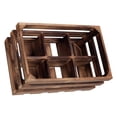 thumbnail image 3 of Sintosin Rustic 6 Bottle Wood Wine Racks Countertop, 13 x 8 inch Burning Finished Bottle Caddy, Handmade Farmhouse Wooden Crates for Storage, Bottle Holder Decorative for Milk, Gifts for Wine Lovers, 3 of 5