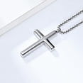 thumbnail image 5 of Rynsito Cross Necklace for Men Mens Cross Necklaces Silver Cross Pendant, With Strong Stainless Steel Box Chain 24 Inch, 5 of 5