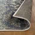 thumbnail image 4 of 5' X 8' Teal And Gray Damask Distressed Stain Resistant Area Rug, 4 of 4