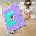 thumbnail image 3 of Fintie Rugged Case for iPad (A16) 11th Generation 11 Inch (2025), iPad 10th Generation 10.9 Inch (2022) - Heavy Duty Shockproof Kid-Friendly Protective Cover, Built-in Kickstand, Purple/Green, 3 of 10