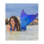 Sun Tail Mermaid Swim Set; Ocean Deep Mermaid Tail + Blue Monofin for Swimming; size - Teen/Adult Large (JL)