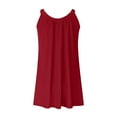 thumbnail image 5 of Women Summer Casual Swing T Shirt Dresses Scoop Neck Sleeveless Beach Cover up Loose Pleated Tank Beach Sun Dress, 5 of 7