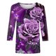 thumbnail image 4 of Camisetas Sentuca para mujer con Alzheimer (2024), camisetas gráficas, blusas de manga 3/4, moradas, talla XXL, 4 of 4