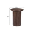 thumbnail image 2 of Round Solid Wood End Table Brown Pedestal Side Table Living Room Furniture Accent End Table with Solid Wood Base, 2 of 8