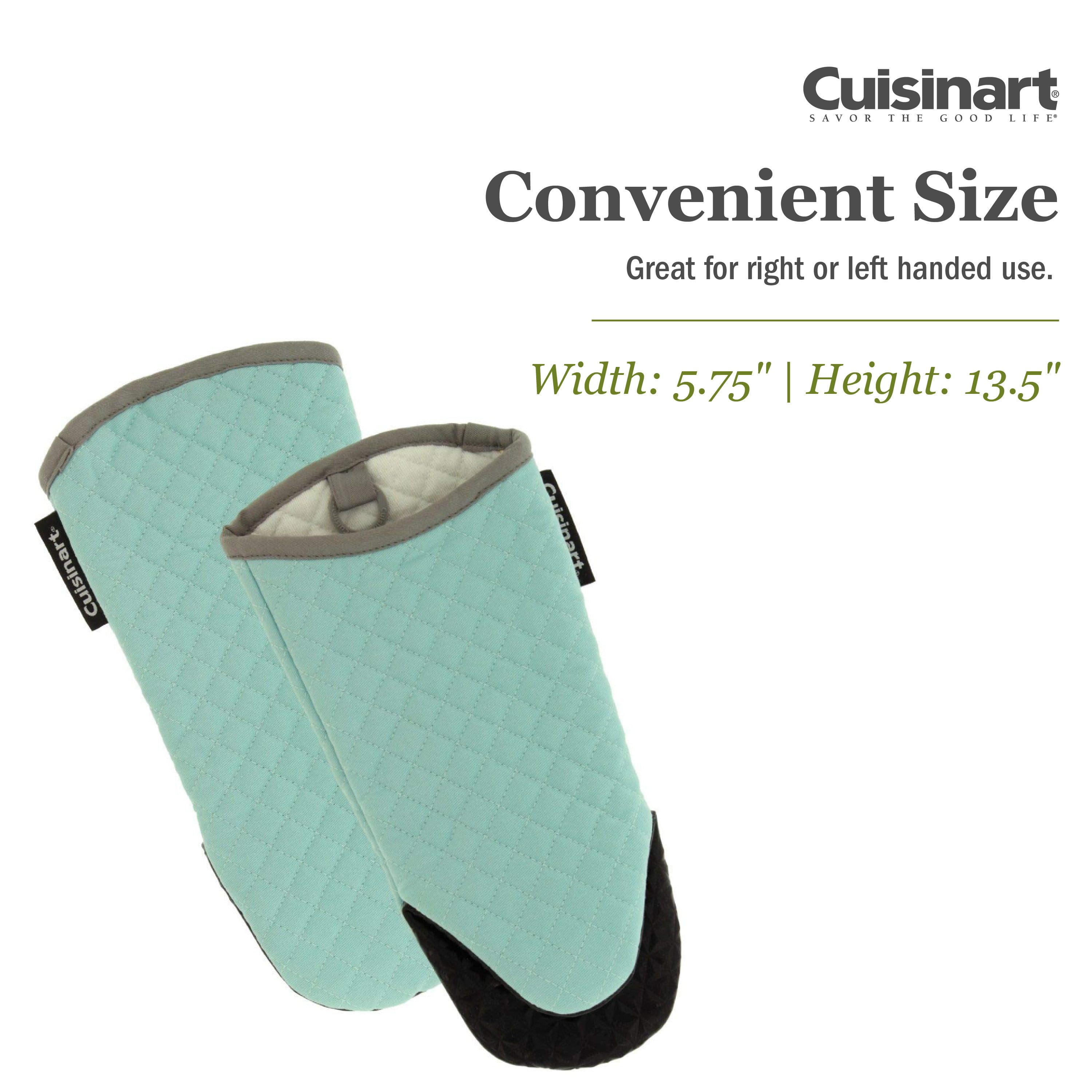 Cuisinart Silicone Oval Pot Holders and Oven Mitts - Heat Resistant, Handle  Hot Oven/Cooking Items Safely - Soft Insulated Pockets, Non-Slip Grip and