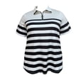 thumbnail image 4 of BUIGTTKLOP Women Shirts for Work,Short Sleeve Summer Golf Tops Button Basic Striped Shirts Casual Collared Dressy Blouses, 4 of 6