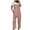 Pink, variant on Fashion Plus Size Jumpsuits for Women with Sleeves Summer Sleeveless Bandage Square Neck Causal Pocket Long Jumpsuit