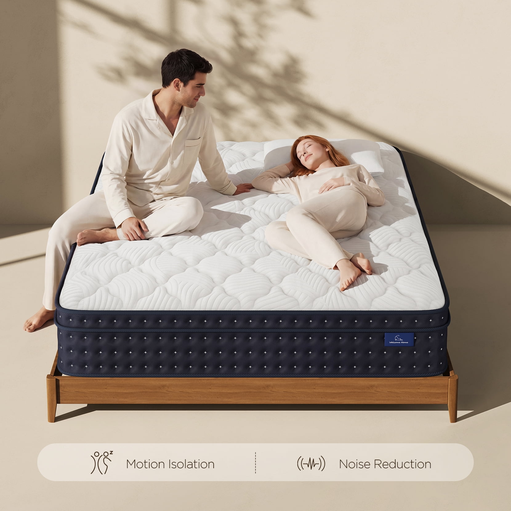 COFUNOK Queen Mattress 12 Inch - Queen Size Mattress Medium Plush Hybrid with Multi-Layer Thick Top, Motion Isolation Pocket Springs for Side Sleepers, Back Pain Relief, CertiPUR-US