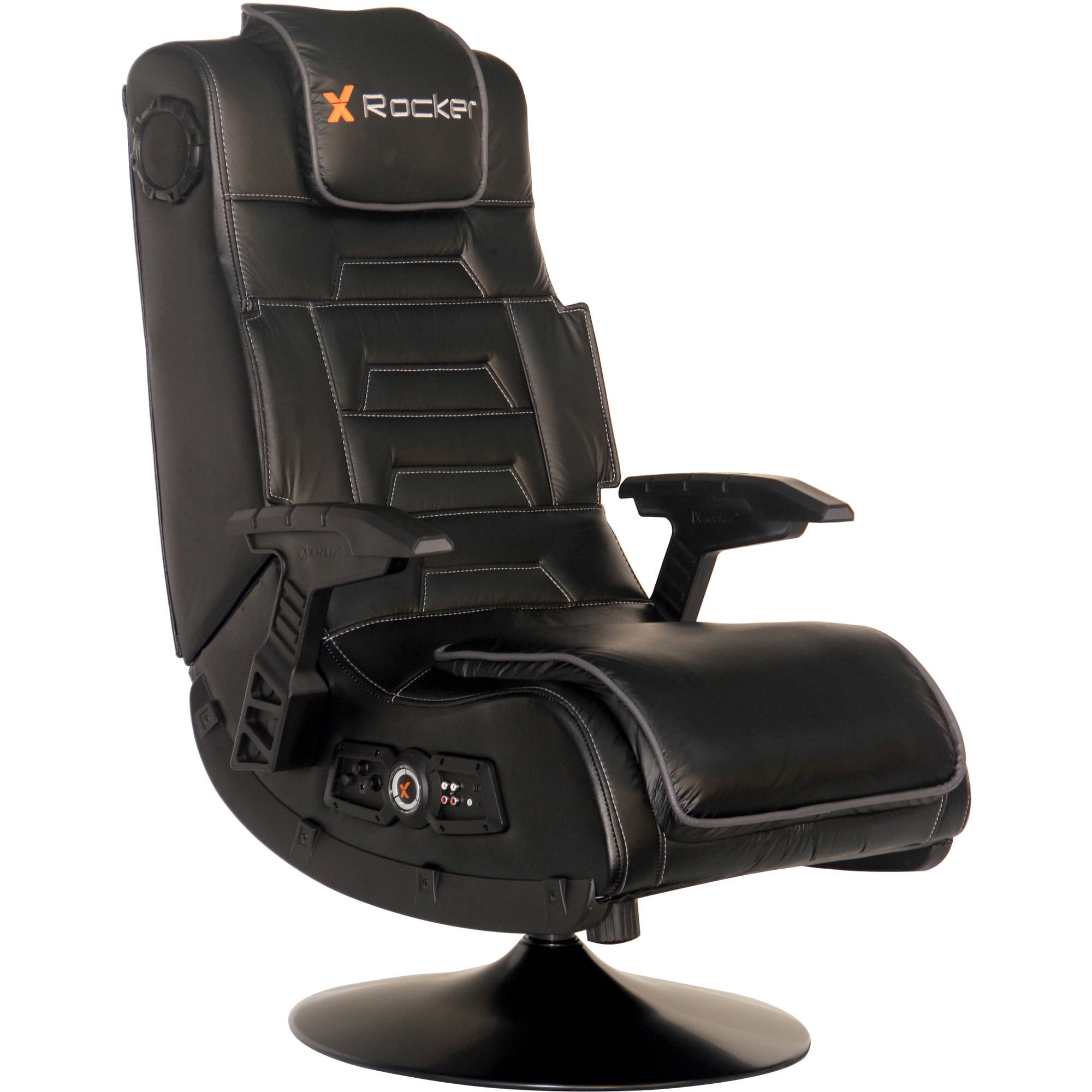 X Rocker Pro Series Pedestal Wireless 2 1 Gaming Chair Rocker Black Walmart Com Walmart Com