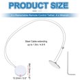 thumbnail image 2 of 1.5m / 4.9Ft Retractable Remote Control Tether, Security Remote Cable Lock for TV Remotes White (Round Iron Cap) 4 Pcs, 2 of 6