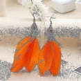 thumbnail image 3 of Pendientes colgantes elegantes shaofei de Pluma para boda Fiesta regalo Nude, 3 of 5
