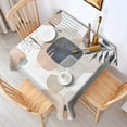 thumbnail image 2 of Blue Boho Abstract and Plant Pattern Square Tablecloth,Waterproof Square Table Cover,Wipeable Spillproof Washable Table Cover for Home Kitchen Party Decor 60"x60"(152x152cm), 2 of 6
