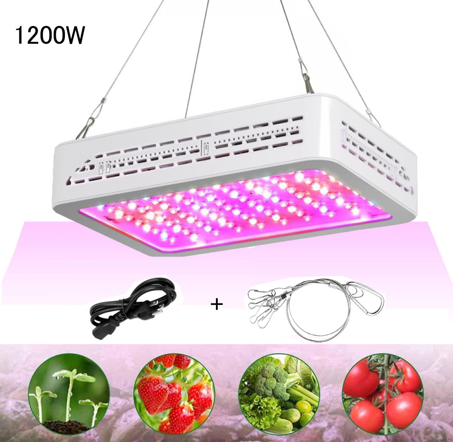 1200W LED Grow Light Full Spectrum Double Switch Chips For Indoor Plant Flower 