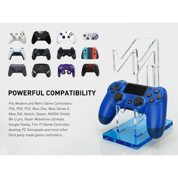 XiHAMA Controller Holder 2 Tier Universal Acrylic Display Stand Accessories Gaming Desk Decor Stuff Gamer Gifts Compatible with Xbox Series XS PS5 PS4 etc, Switch Pro and Almost All Controller
