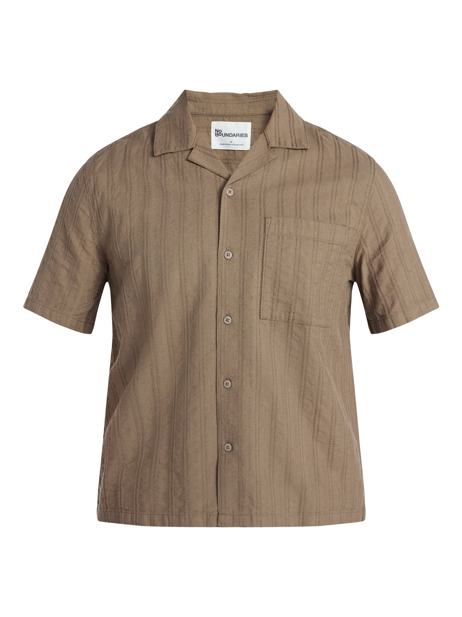 No Boundaries Poolside Dobby Shirt with Short Sleeves, Men's XS-4XLT