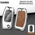 thumbnail image 4 of Zinc alloy+leather Car Flip Folding Key Case Cover For Ford H 3 Buttons Focus 2 3 Ecosport C-Max S-Max Ka Mondeo Kuga Galaxy, 4 of 29