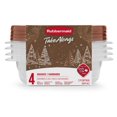 thumbnail image 1 of Rubbermaid TakeAlongs Food Storage Containers, 2.9-Cup Square, Holiday Toffee Nut Gold, 4-Pack, 1 of 4