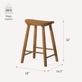 thumbnail image 4 of Maven Lane 26" Luna Counter Stool with Rustic Natural Wood Finish - Artisan Crafted Backless Counter Height Stool, Oval Saddle Seat for Unmatched Comfort - Adds Warmth & Style to Kitchen, Dining Area, 4 of 11