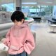 thumbnail image 2 of Sudadera con capucha holgada e informal para niños y niñas, de color rosa, estilo coreano, para primavera, otoño e invierno, con retazos, polar, 2 of 5