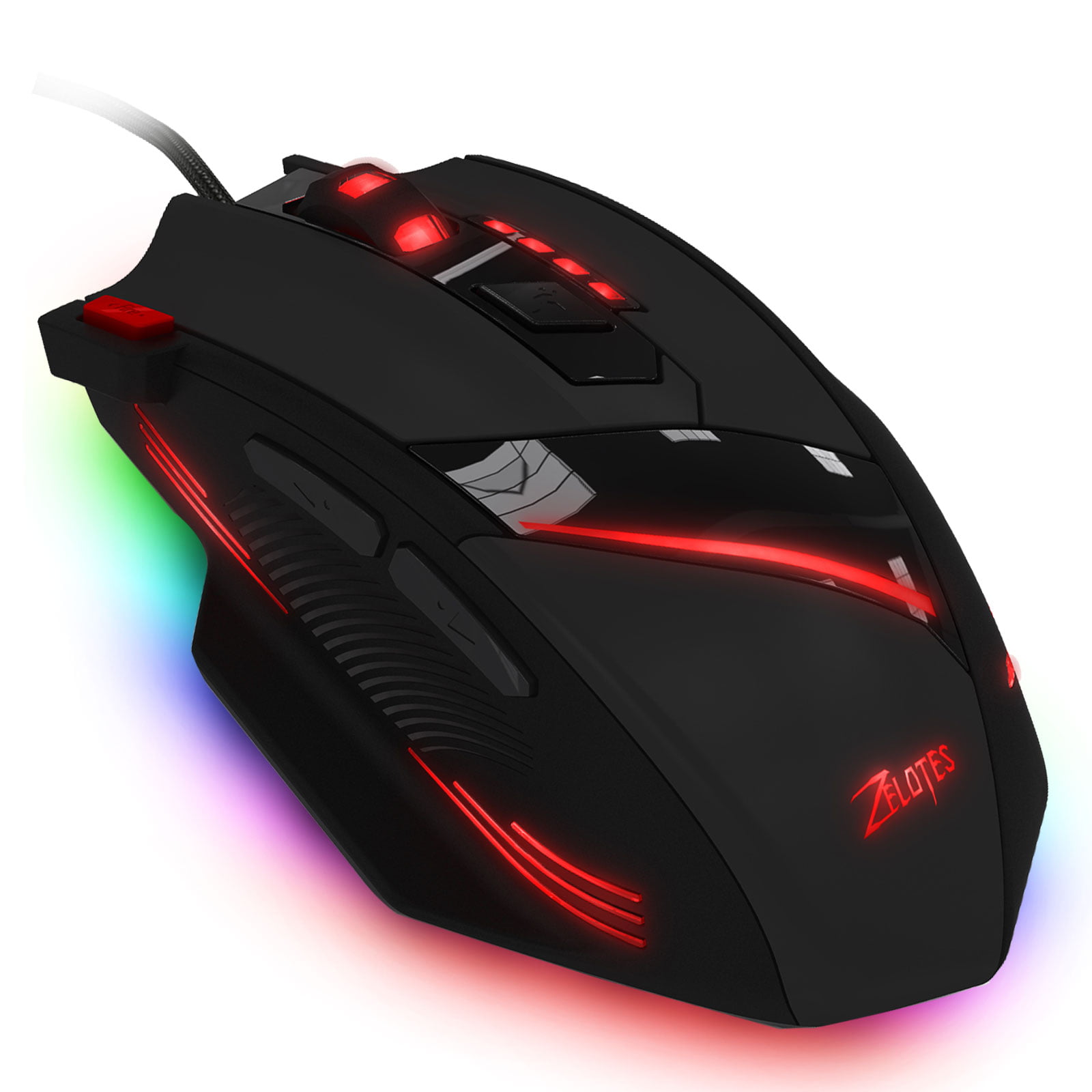 Tsv Wired Gaming Mouse Rgb Ergonomic Gaming Mouse With Fire Button 30 Dpi Adjustable And 7 Buttons Fit For Rpg Fps Rts Games Usb Optical Wired Computer Gaming Mic Fits For Windows
