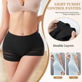 thumbnail image 2 of MANIFIQUE 2 Packs Shapewear Tummy Control Panties for Women Seamless Stripe Lace Body Shaper Underwear Slim Panty, 2 of 6